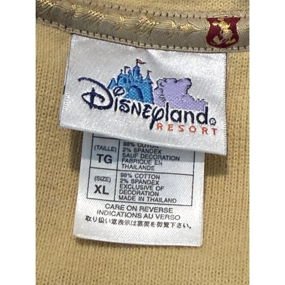 Disneyland Resorts Crown Mickey Mouse 1955 Embroidered Tan Jacket Size XL NWOT